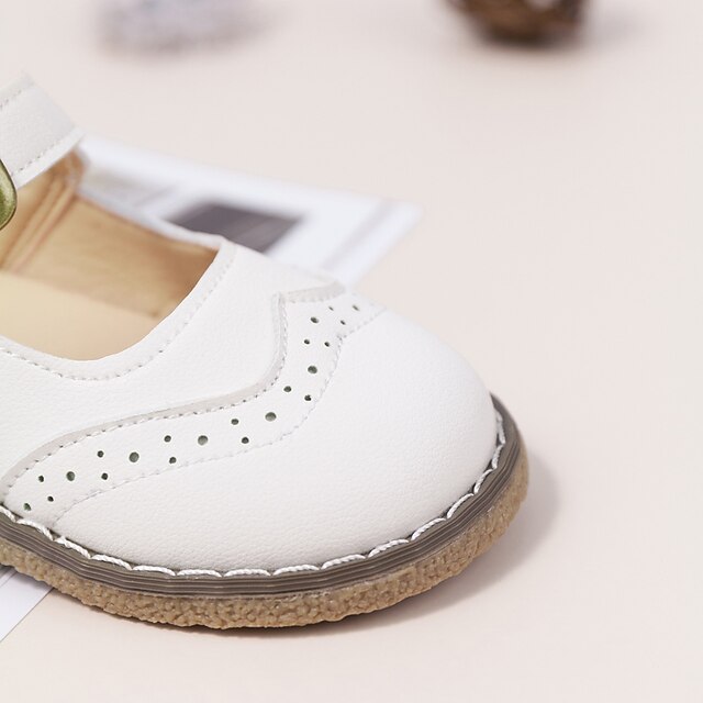 Shoes & Bags Kids Shoes | Girls Flats Flower Girl Shoes Princess Shoes School Shoes PU Cosplay School Shoes Little Kids(4-7ys) D