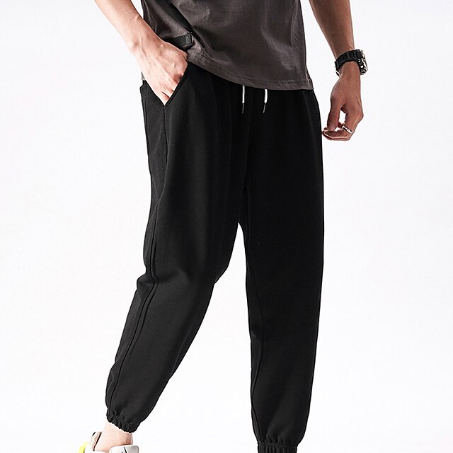 Mens Clothing Mens Bottoms | Mens Classic Style Fashion Jogger Sweatpants Trousers Drawstring Elastic Waist Elastic Drawstring D