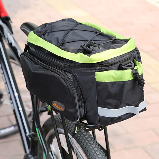 13 L Bike Trunk Bag with Rain Cover Bicycle Rack Rear Carrier Bag Extendable Large Capacity