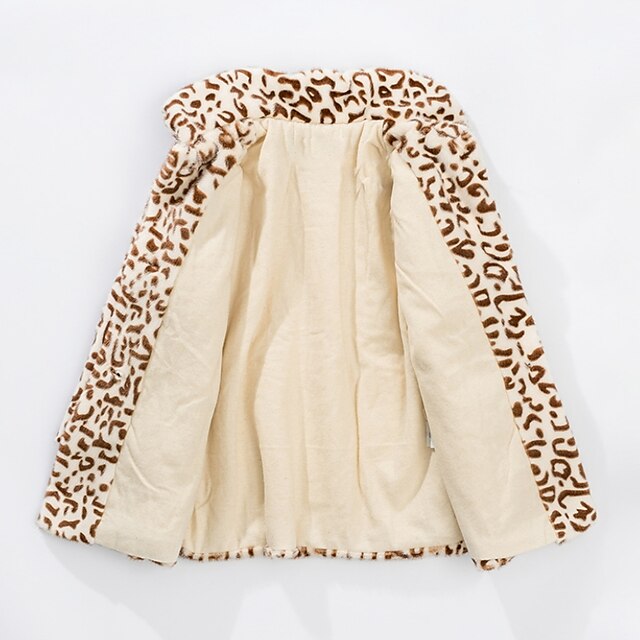 Baby & Kids Girls Clothing | Kids Girls Coat Long Sleeve Khaki Leopard Fall Winter Adorable Daily 3-10 Years - SS01104