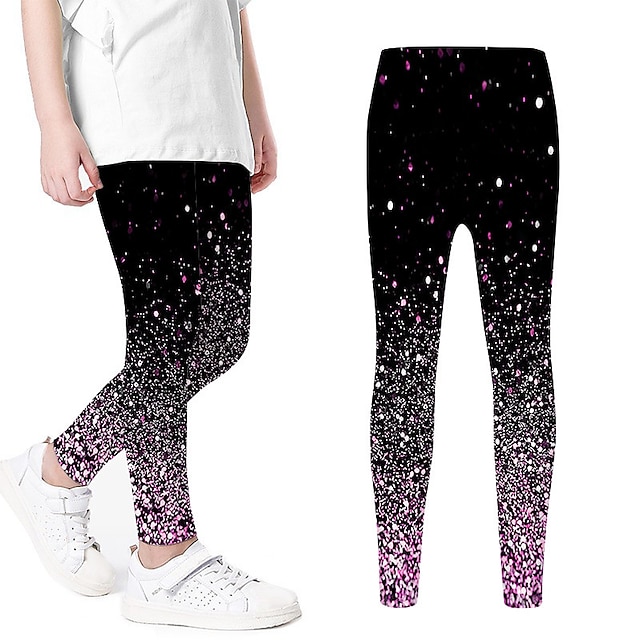  Girls' 3D Graphic Pants Leggings Summer Spring Active Cute 3D Print Polyester Kids 3-12 Years Outdoor Street Sport Regular Fit