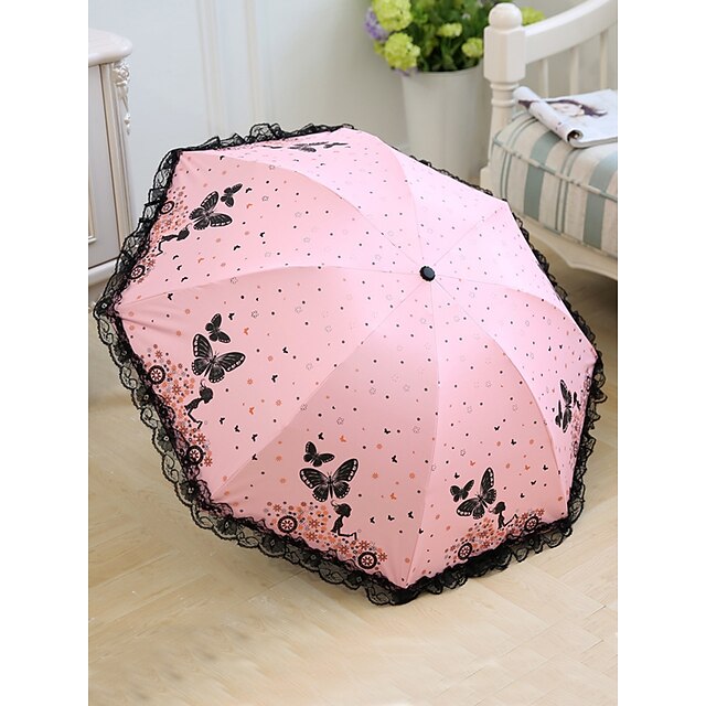 Home & Garden Home Decor | Little Fresh Butterfly Umbrella Sunscreen UV Vinyl Umbrella - HR09346