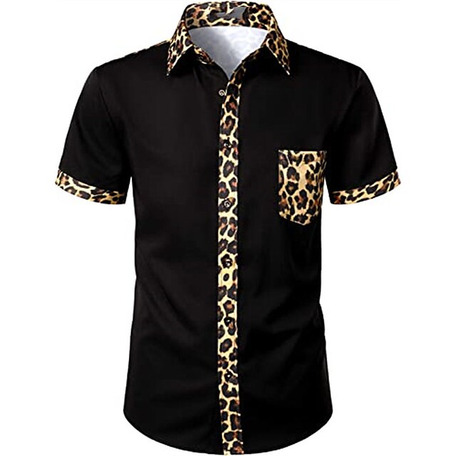 Mens Clothing Mens Shirts | Mens Shirt Graphic Patterned Turndown Party Daily Button-Down Short Sleeve Tops Casual Fashion Comfo