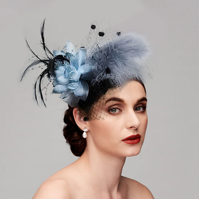 Feather / Net Fascinators / Headwear with Floral 1PC Fall Wedding ...