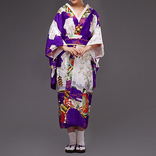 Toys & Hobbies Cosplay & Costumes | Adults Womens Japanese Traditional Yukata Robe Kimono For Party Polyester Masquerade Kimono 