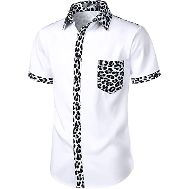 Mens Clothing Mens Shirts | Mens Shirt Graphic Patterned Turndown Party Daily Button-Down Short Sleeve Tops Casual Fashion Comfo