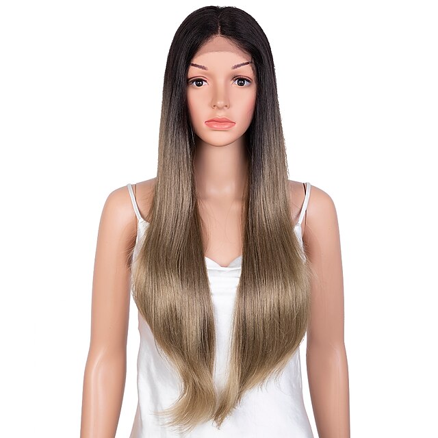 Beauty & Hair Wigs & Hair Pieces | Middle Part Natural High Temperature Fiber Ombre Blond 31 Long Natural Hairline Body Wave For