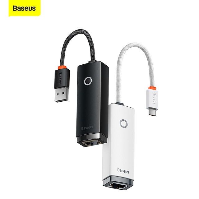  BASEUS USB 3.0 Huber 1 porter Høyhastighet LED-indikator USB-hub med RJ45 Strømforsyning Til