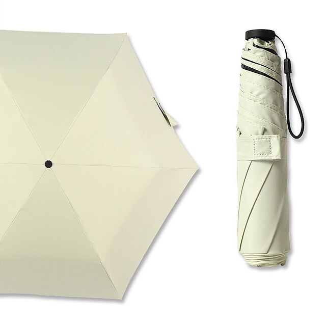  Shading Ultra -light Carbon Fiber Three -fold Umbrella Vinyl Sun Umbrella 6 Bone Mini Small Sunscreen Sunscreen Umbrella Umbrella and Rainy Rain and Rain