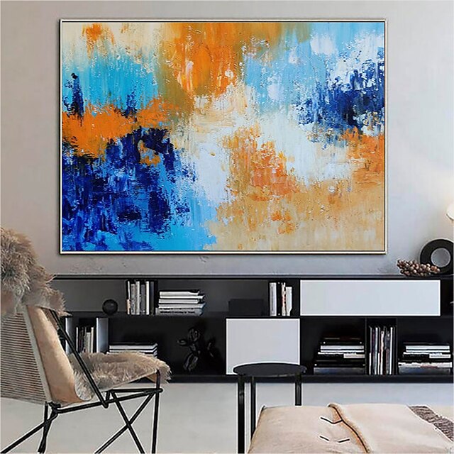 Home & Garden Wall Art | Handmade Oil Painting CanvasWall Art Decoration Abstract Knife Painting Landscape Yellow For Home Decor