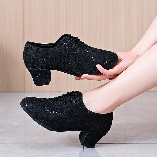 Women's Latin Shoes Practice Trainning Dance Shoes Stage Performance