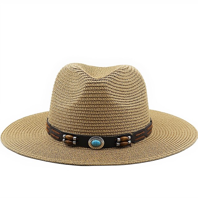 Shoes & Bags Fashion Accessories | Panama Hats Lady Outdoor Beach Wide Brim Straw Hat Man Summer Sun Cap Head Circumference 56-5