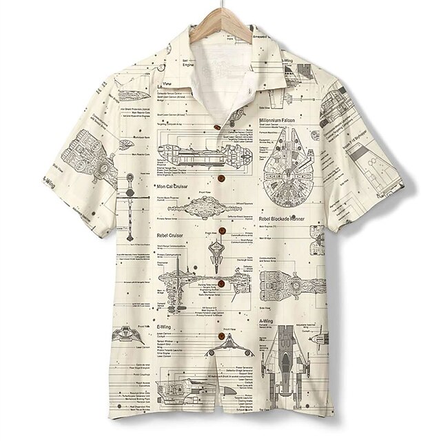 Mens Clothing Mens Shirts | Mens Shirt 3D Print Graphic Prints Turndown Street Casual 3D Button-Down Short Sleeve Tops Casual Fa