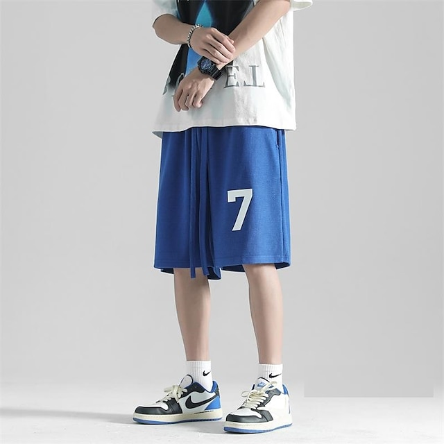 Mens Clothing Mens Bottoms | mens waffle shorts streetwear hip-hop shorts sports outdoor summer basketball shorts five-point pan