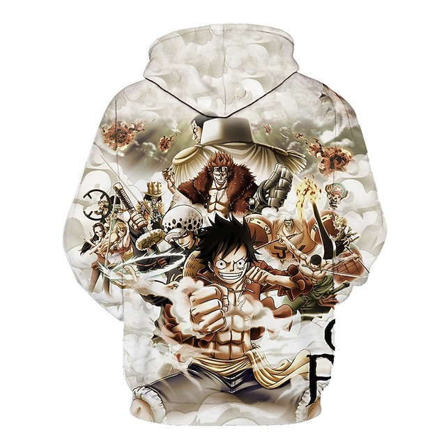 Toys & Hobbies Cosplay & Costumes | Inspired by One Piece Monkey D. Luffy Roronoa Zoro Hoodie Anime 100% Polyester Anime 3D Hara