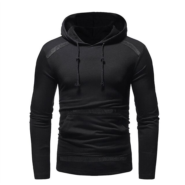 Mens Clothing Mens Hoodies & Sweatshirts | Mens Hoodie Pullover Hoodie Sweatshirt Solid Color Front Pocket Casual Daily Holiday 