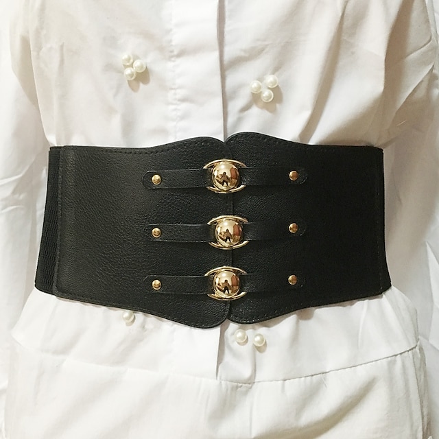  Per donna Cintura larga Cintura a corsetto Nylon Fibbia in acciaio Geometrica Da cerimonia Vintage retrò Feste Giornaliero Bianco Nero Rosso Marrone