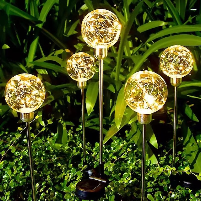  Outdoor Solar Garden Lights LED Lawn Lamp for Yard Lawn Decoration Warm White Lighting 1X 2X
