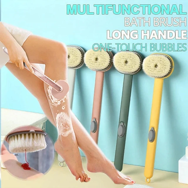 Long Handle Bath Massage Cleaning Brush Brush & Comb Easy to Use Modern Mixed Material tools Shower Accessories 11