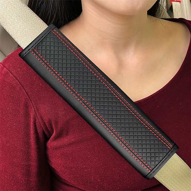 רפידות חגורת בטיחות עור כיסויי חגורת בטיחות נוחות יותר כרית נהיגה עוזרת להגן על הצוואר והכתפיים שלך חליפת רכב משאית רכב פנאי שטח תרמיל מצלמה