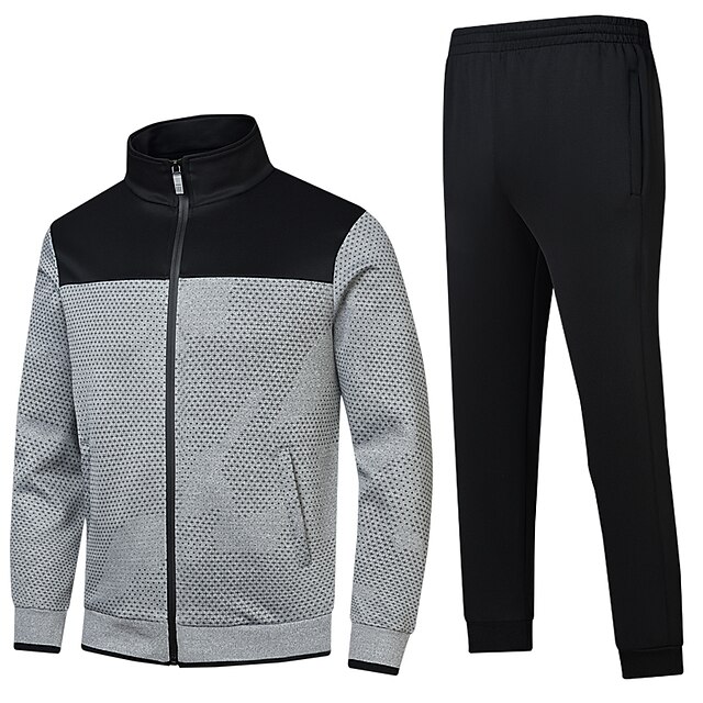 Sports & Outdoors Running, Jogging & Walking | Mens Tracksuit 2pcs Winter Long Sleeve Breathable Soft Fitness Running Sportswear