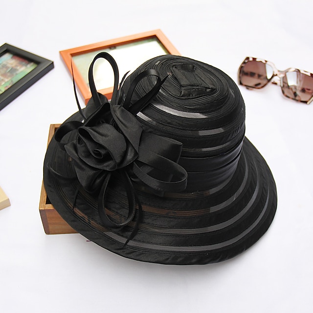  Hats Fancy Plain Casual Holiday Kentucky Derby Cocktail Elegant Beach With Stripe Headpiece Headwear