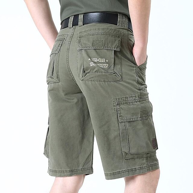 Mens Clothing Mens Bottoms | mens cargo shorts summer workwear shorts solid color daily wear five-point pants with multi pockets