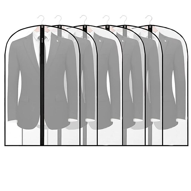 6 Pack Breathable Clothes Covers with Zip 60x80cm Hanging Garment