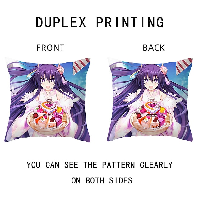 Home & Garden Home Decor | DATE A LIVE Double Side Cushion Cover 6PC Soft Decorative Square Throw Pillow Cover Cushion Case Pill