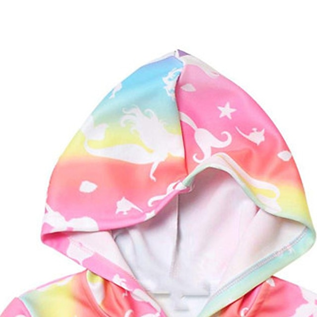 Baby & Kids Girls Clothing | Kids Girls Coat Long Sleeve Rainbow Rainbow Animal Zipper Fall Spring Active Street 3-12 Years - LD