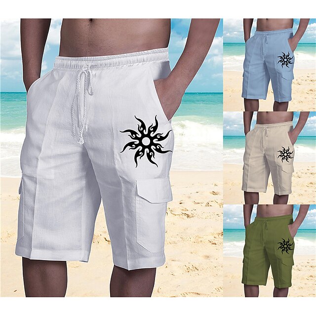 Mens Clothing Mens Bottoms | Mens Designer Streetwear Shorts Beach Shorts Drawstring Elastic Waist Multiple Pockets Short Pants 