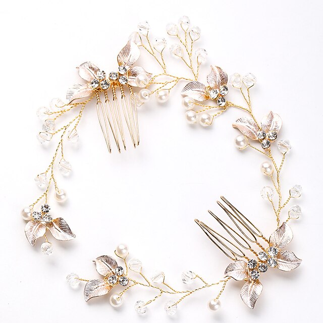 1pc Women's Girls' Headbands Flower Leaf Bride Wedding Hair Vine Silver Rhinestone Bridal Hairpieces Crystal Headpiece Hair Accessories for Women and Girls3