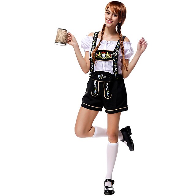 Toys & Hobbies Cosplay & Costumes | Oktoberfest Beer International Beer Festival Lederhosen Womens Top Shorts Bavarian Costume B