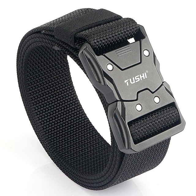  Men's Tactical Belt with Metal Buckle Nylon ArmyGreen Black