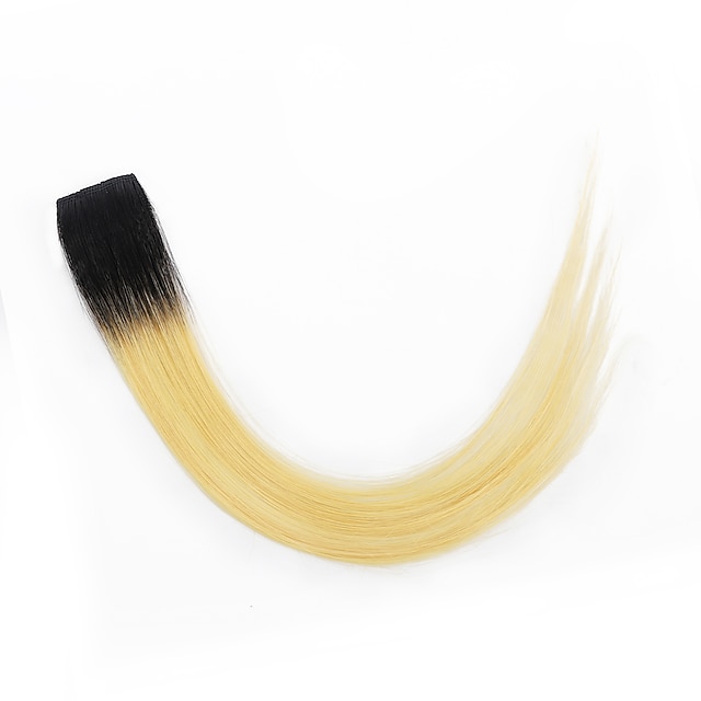  Con clip Extensions per i capelli Capelli umani di Remy 1 pc pacco Liscio Nero Biondo Extensions per i capelli / Da tutti i giorni