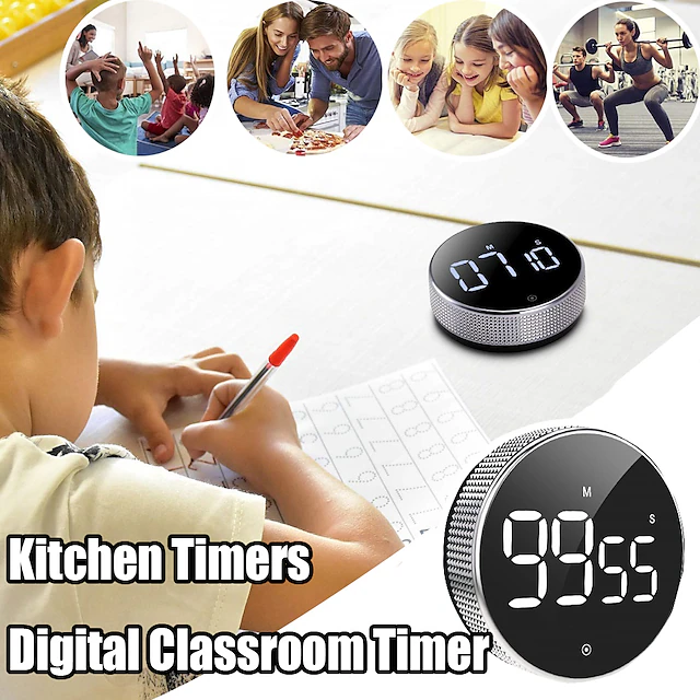 Kitchen Timers Digital Classroom Timer Large Magnetic LED Countdown ...