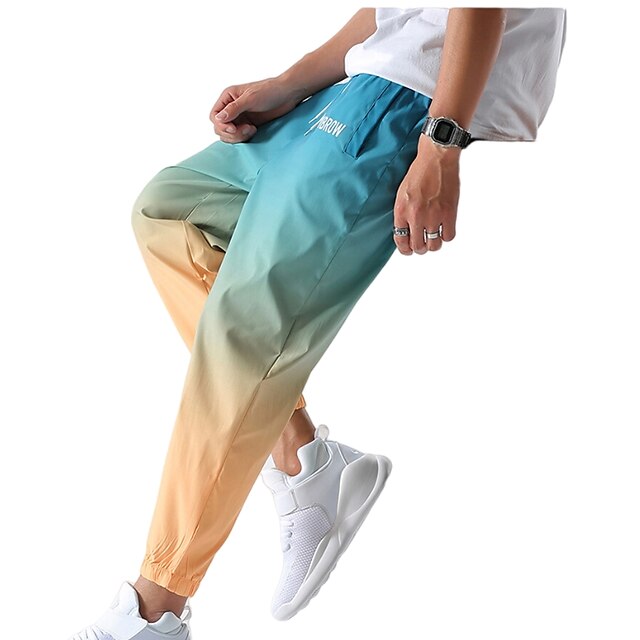 Mens Clothing Mens Bottoms | Mens Chic & Modern Casual Jogger Chinos Pocket Elastic Drawstring Design Print Full Length Pants Ca