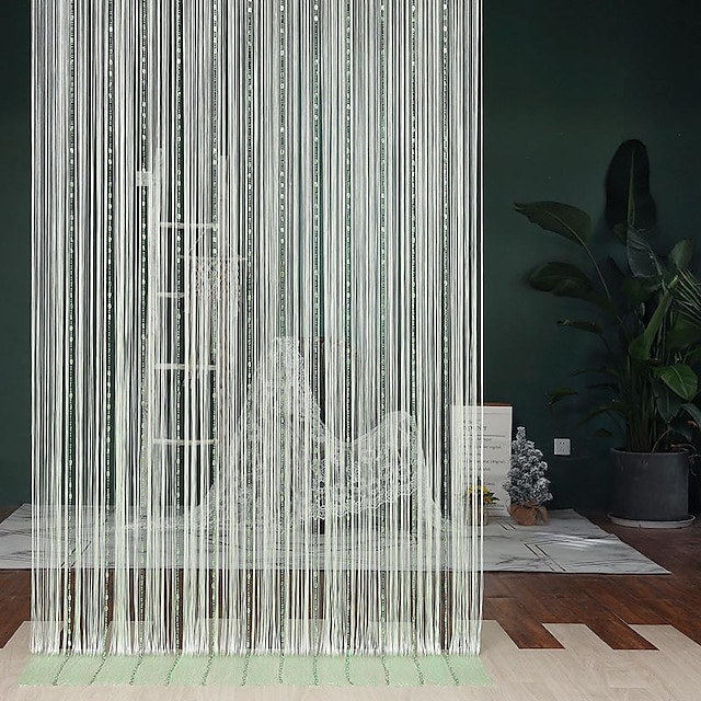  Stangentasche, bunte Strickschnur, Türvorhang, dichter Fransenvorhang, Fliegengitter, Fliegenvorhang, Raumteiler für Türfensterdekoration