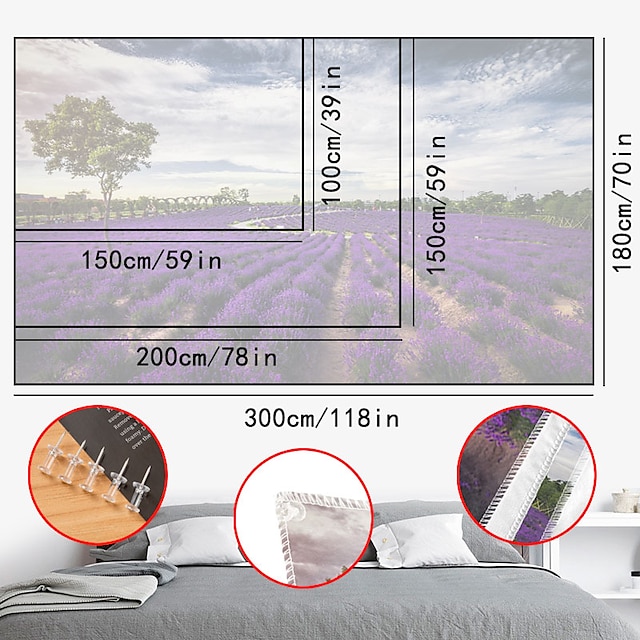 Home & Garden Home Decor | Lavender Wall Tapestry Art Decor Blanket Curtain Hanging Home Bedroom Living Room Decoration Polyeste