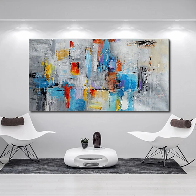 Handmade Oil Painting CanvasWall Art Decoration Abstract Knife PaintingLandscape Blue For Home Decor Rolled Frameless Unstretched Painting 12