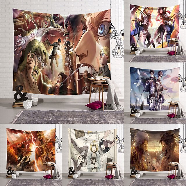 Home & Garden Home Decor | Attack on Titan Wall Tapestry Art Decor Blanket Curtain Hanging Home Bedroom Living Room Decoration P