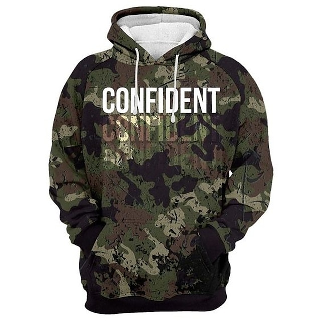 Mens Clothing Mens Hoodies & Sweatshirts | Mens Pullover Hoodie Sweatshirt Graphic Patterned Camouflage Print Daily Sports Stree