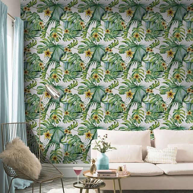 Home & Garden Home Decor | 300*45CM Waterproof Tropical Plants Flowers Frosted Texture Wallpaper Living Room Tv Background Wall 