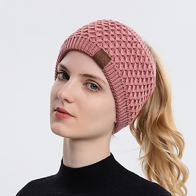 Shoes & Bags Fashion Accessories | Winter Hats For Women New Autumn Winter Empty Top Knitted Hat Female Beanie Headbands Bonnets