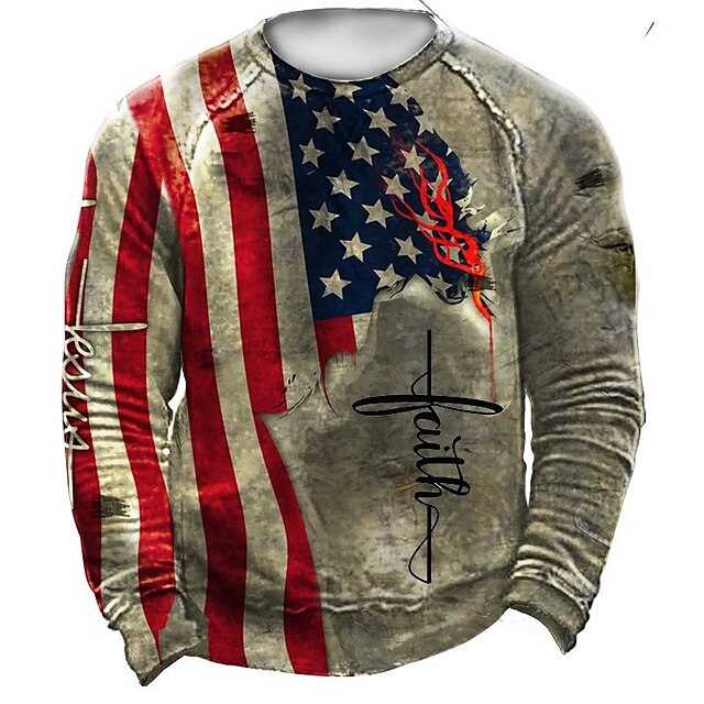 Mens Clothing Mens Hoodies & Sweatshirts | Mens Sweatshirt Pullover Graphic Patterned National Flag Print Casual Daily Sports 3D