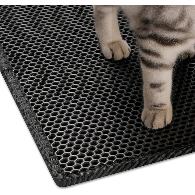 Kaxionage Cat Litter Mat, Litter Box Mat,Honeycomb Double Layer Trapping Litter Mat Design,Waterproof Urine Proof Kitty Litter Mat,Easy Clean Scatter