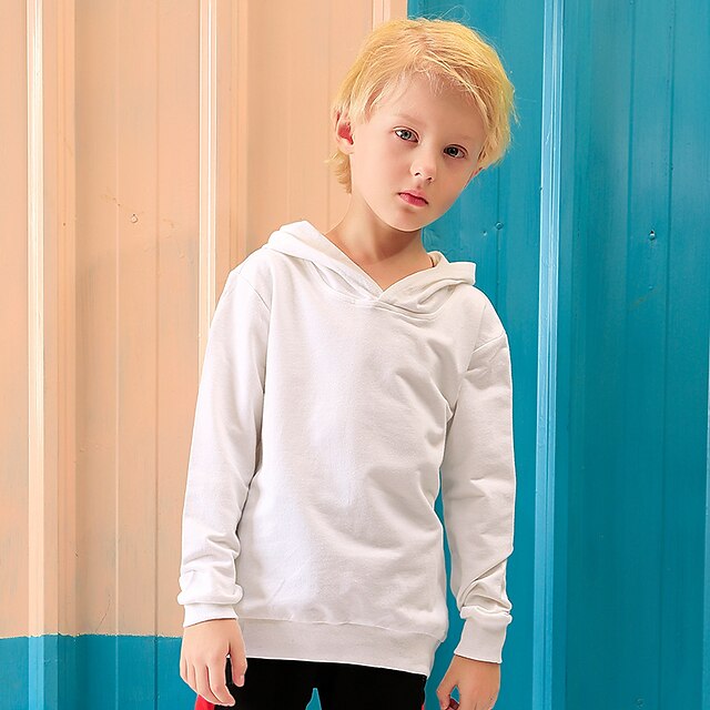 Baby & Kids Boys Clothing | Kids Boys Hoodie Long Sleeve Solid Color Green White Black Children Tops Fall Spring Active Cool Dai