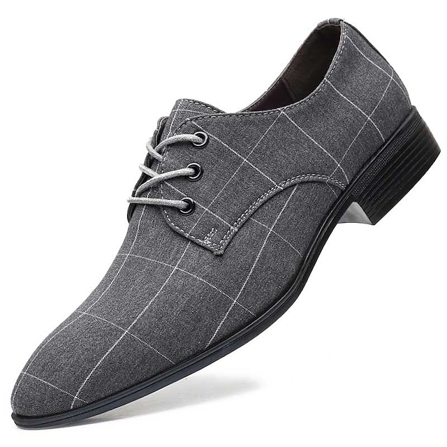  Men's Oxfords Formal Shoes Dress Shoes Business Classic British Wedding Outdoor Party & Evening Linen Black Grey Summer