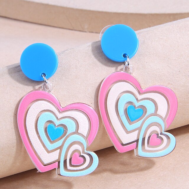 Shoes & Bags Fashion Accessories | 1 Pair Stud Earrings For Womens Wedding Sport Engagement Plastics Heart Fashion Sweet Heart -