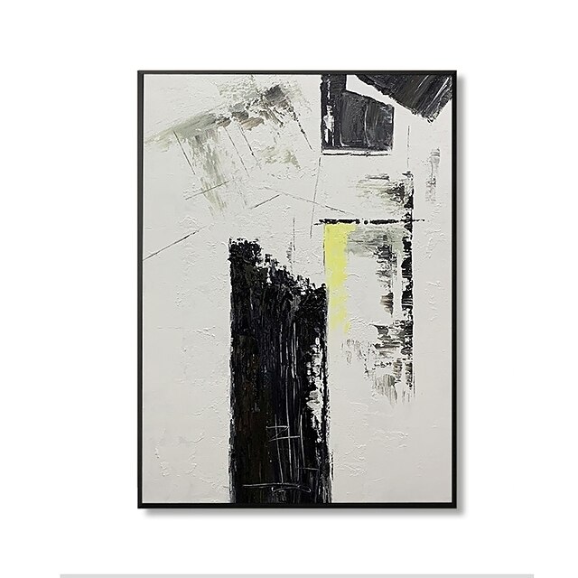 Handmade Hand Painted Oil Painting Wall Art Modern White and Black Abstract Home Decoration Decor Rolled Canvas No Frame Unstretched 7